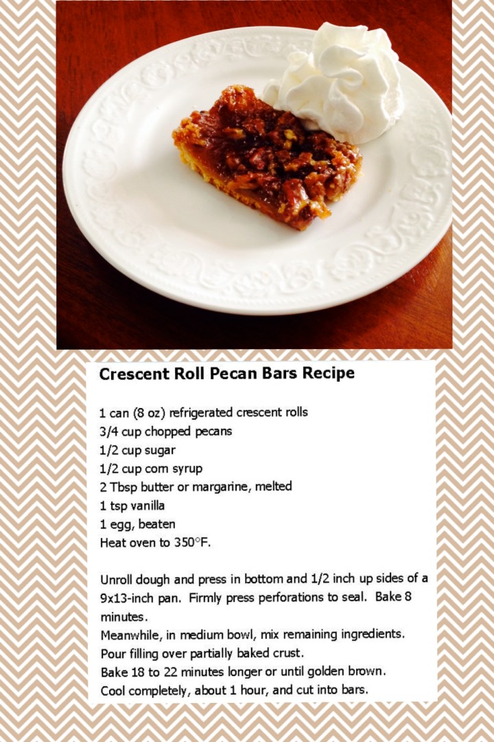 Pecan Bars using crescent rolls